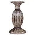 Chic Antique Kerzenhalter mit Perlkante Glas Mokka 19x10 cm