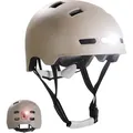 Skater-Fahrradhelm mit Front- und Rücklicht | Sand Farbe M 54-57cm | EN1078 - Beige