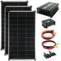 Komplettset 3x140 Watt Solarmodul 1500 Watt Wandler Laderegler Photovoltaik PV