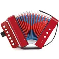 Akkordeon Kinder Ziehharmonika, 10 Tasten Knopf Akkordeon mit Riemen, Ziehamo...