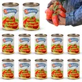 DELICRET - SOLANIA - San Marzano Tomaten DOP 12x 400g Dose mit Rezeptguide|ganze geschälte Pizzatomaten | Dosentomaten