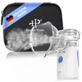 Health Press Inhalationsgerät – Tragbares, Reisetaugliches Inhaliergerät für Erwachsene & Kinder – Inhalator mit Aufbewahrungsbox, Mundstück, Masken, Kabel – Leiser Vernebler für effektive Inhalation