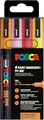 POSCA 186531 - POSCA Marker Set, 4 Acrylstifte Glitzer PC-3M, Permanent Marker 0,9 - 1,3 mm Rundspitze