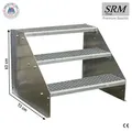3 Stufen Standtreppe Modell 1 freistehend verzinkt Treppe Stahltreppe Breite 60 cm Höhe 63 cm ohne Geländer