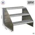 Standtreppe freistehend Treppe 3 Stufen Verzinkt 60 - 160 cm Breite 63 cm Höhe
