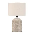 Pauleen 48223 Tender Pearl Tischleuchte max. 20 Watt handgefertigt Beige Nachttischlampe im Boho Look aus Stoff, Keramik E14