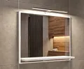 LED-Badspiegel mit Ablage 60x50 cm Weiß – Badezimmerspiegel Wandspiegel