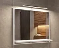 HAJDUK FURNITURE Badspiegel mit Beleuchtung und Ablage Weiß 60x50 cm Spiegel Badezimmer-Wand-Rasierspiegel mit Stauraum Badezimmerspiegel mit LED Lampe Wandspiegel Hängespiegel Badmöbel