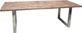 SLEEPER Esstisch 240x100 cm, recyceltes Massivholz, Edelstahlgestell