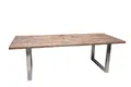 WOLF MÖBEL Esstisch SLEEPER Esstisch 240x100 cm, recyceltes Massivholz, Edelstahlgestell (240x100x76), SLEEPER Esstisch 240x100 cm, recyceltes Massivholz, Edelstahlgestell