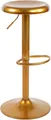 CLP Barhocker Williston | Thekenhocker mit eingelassener Sitzfläche | Höhenverstellbarer Barstuhl mit Drehfunktion und Fußstütze, Farbe:Gold