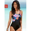 LASCANA Badeanzug mit eleganter Raffung und Shaping-Effekt bunt|schwarz 38