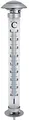 Solar Gartenthermometer mit LED-Beleuchtet | 112cm groß | kalt-weiß beleuchtet | Außenthermometer mit Erdspieß | wetterfest