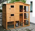 Kerbl Hobbyfarming Hühnerhaus, 222 x 115 x 200 cm, mehrere Etagen, 6 Türen, wetterfestes Dach, 6 Legenester