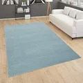 Paco Home Teppich Für Wohnzimmer Einfarbig Kurzflor Schlicht Und Modern, In Türkis, Grösse:60x100 cm