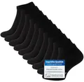STARK SOUL 10 Paar Essentials Sneaker Socken, Baumwolle, schwarz, Gr. 47-50