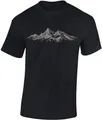 Baddery Print-Shirt Wander T-Shirt: "Alpengipfel" - Kletter T-Shirt für Wanderfreunde, hochwertiger Siebdruck, auch Übergrößen, aus Baumwolle