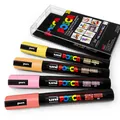 Uni Posca PC-5M Farbstiftmarker Set Warm Pastell 4er in Plastikhülle