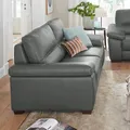 3-Sitzer CALIA ITALIA "Gaia, hochwertiges Ledersofa mit erstklassigem Sitzkomfort", grau, B:210cm H:92cm T:97cm