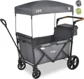 FableKids® Bollerwagen Leo X2Lite mit Dach | 2 Sitzplätze | Faltbarer Transportwagen | 5-Punkt-Gurt | 360° Räder | Oxford 600D | Fossil Grau