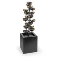 GARTENBRUNNEN DEKORATION MESSING OPTIK PUMPE WASSERUMLAUF 10M KABEL 15L BEHÄLTER