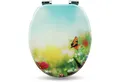 Sanfino WC-Sitz „Butterfy Meadow“ hochwertiger Toilettendeckel mit Absenkautomatik, aus Holz, viele bunte Motive, hoher Sitzkomfort, einfache Montage