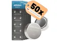 ABSINA SR626SW Uhrenbatterie 1,55V Silberoxid 50er Pack - Knopfzellen AG4 Knopfzelle, (1,55 V, 50 St)
