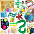 Fidget Toys Set 27 Stück Anti Stress Spielzeug Pop It mit Squishy Mochi Stressball Fidget Spinner Anxiety Ring Anti Stress Ball Sensorik Geschenk