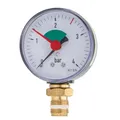 tecuro Heizungsmanometer 0-4 bar, Ø 63 mm - 3/8 Zoll Anschluss radial (unten), selbstdichtend, mit justierbarem Stellzeiger