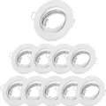 SWEET LED 10x GU10 Einbaustrahler Set schwenkbar – Deckenspots Einbaurahmen 230V weiß matt – Ø68 mm Lochmaß – flache Einbauleuchten ohne Leuchtmittel