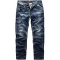 REPUBLIX Straight-Jeans NAT Herren Regular Fit Destroyed Jeans blau W32/L30