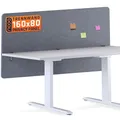 RICOO ZAP1680-G Akustik Trennwand Schreibtisch 160 x 80cm Sichtschutz Schreibtisch Trennwand Filz Pinnwand Grau Geräuschdämmung Akustik Diffusor Schallschutz Büro Tischtrennwand mit Tischklemme