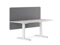 RICOO Schutzwand Akustik Büro Trennwand Schreibtisch Schallschutz Paneel grau ZAP1680-G (Tisch Sichtschutz m. Tischklemmen BxHxT 160 x 80 x 2 cm Büroschallwand), Notizen Erinnerungen mit Reißnägeln anheften Tischdicke bis max. 30 mm