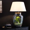 riess-ambiente Befüllbare Tischlampe CLASSICO 75cm weiß transparent Glas mit Leinenschirm Tischleuchte Lampe Leuchte