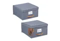 relaxdays Aufbewahrungsbox mit Deckel 2er Set