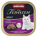 animonda vom Feinsten Katzenfutter nass mit Lamm in Kräutersauce (32 x 100 g), getreidefreies Katzenfutter nass ohne Zucker, mit frischen, fleischigen Zutaten