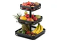 eluno Obstschale eckig 3-stöckig, 20 cm, 25 cm und 30 cm, Metall