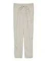 VERO MODA Damen Legere Leinen Stoffhose Casual Schlupfhose Lockere Ankle Pants, Farben:Beige-2, Größe:L