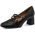 Tamaris Spangenpumps, Blockabsatz, Abendschuh, Festtagsschuh mit verstellbaren Schnallen schwarz 40 EU