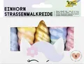 folia Straßenmalkreide "Einhorn" farbig sortiert abwaschbar 5 Stück