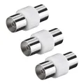3x KOAX Adapter SAT TV Antennen Kabel Verbinder Kupplung Koaxial Buchse