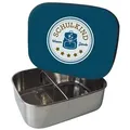 kikadu Lunchbox, Box: Stainless Steel, Lid: 100% Silicone, BPA free, (1-tlg), Schulkind Petrol aus Edelstahl mit BPA-freiem Silikondeckel blau