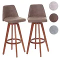 Mendler 2er-Set Barhocker HWC-C43, Barstuhl Tresenhocker, Holz Textil drehbar ~ Variantenangebot 2x61285