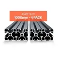 VEVOR 4er Set Aluprofil 1000 mm T-Nut 4040 Aluminium Profil, eloxierte Linearschiene nach europäischem Standard, Nutenprofil für 3D-Drucker, CNC-Mas