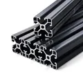 VEVOR 4er Set Aluprofil 1000 mm T-Nut 4040 Aluminium Profil, eloxierte Linearschiene nach europäischem Standard, Nutenprofil für 3D-Drucker, CNC-Maschine DIY, Lasergravur, Schwarz