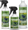 bio-chem Caravan Außen-Pflege Set 3-teilig - 1x 1000ml Caravan-Reiniger + 1x 500ml Regenstreifen-Entferner 1x 750ml Acryl- und Plexiglasreiniger - für Wohnmobil, Wohnwagen, Anhänger, Vorzelt etc.