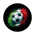 Fußball Italien Flagge Magnet mit Flaschenöffner rund EM 2024 Fanartikel Sportlicher Ball Magnet mit Flaschenöffner in Italien Landesfarben Grün Weiß Perfekt zum Sammeln