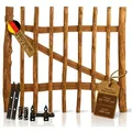 BooGardi Gartentor Holztor für Staketenzaun 100cm breit imprägniert, (90 cm hoch x 100 cm breit · 3-5 cm Lattenabstand in 14 Größen), Gartentür für Holzzaun · Bauerntor · Garten · Zaun · Haselnuss · Holz braun 100 cm x 90 cm