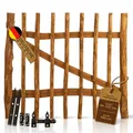 BOOGARDI Gartentor Holz imprägniert in 14 Größen · Garten Tor für Staketenzaun 90 cm hoch · Holztor Haselnuss Bauerntor Zauntor · Gartentür 100 cm breit (3-5cm Lattenabstand)