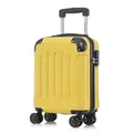 Koffer Trolley Reisekoffer Suitcase, Rollkoffer Handgepäck ,mit 4 Rollen360°, Hartschalenreisekoffer, Zahlenschloss, Weicher Gummigriff(S,Gelb)